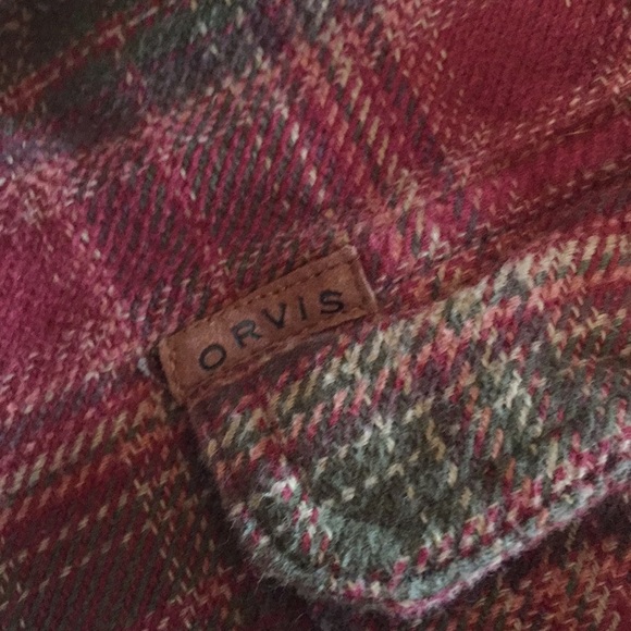 Orvis long sleeve flannel red and green plaid flannel size x large - Picture 5 of 9